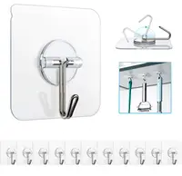 Set 10 carlige autoadezive, reutilizabile, ultrarezistente
