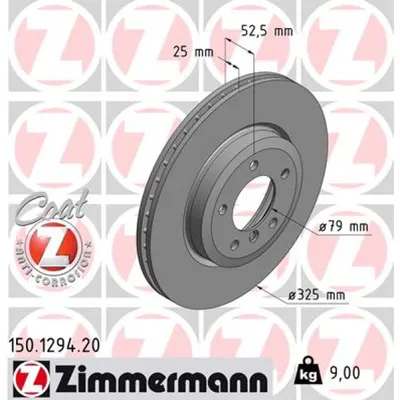 Disc frana ZIMMERMANN 150.1294.20