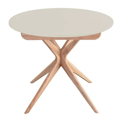 Masă de dining rotundă extensibilă cu blat suplimentar ø 90 cm Jubi – Ragaba