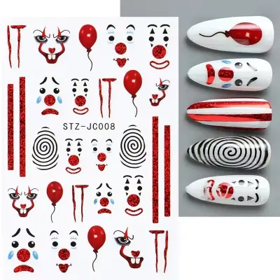 Abtibilduri unghii Marquise, STICKER95, Clown