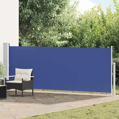 vidaXL Copertină laterală retractabilă terasă, albastru, 140x500 cm