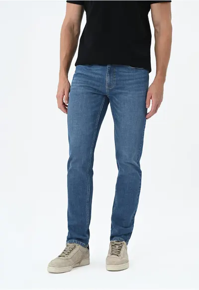 Blugi barbati - Straight Leg - elastic - D-Leon 50 - albastru - Albastru