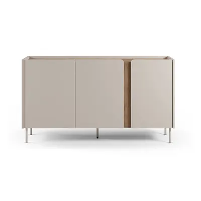 Comodă crem/în culoare naturală cu aspect de lemn de stejar 150x82,5x40,5 cm Lucile – Marckeric