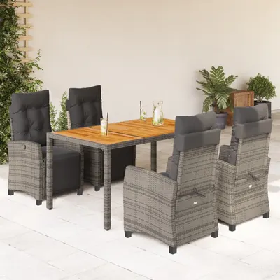 Gossi set mobilier de gradina cu perne, 5 piese, gri, poliratan