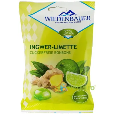 Bomboane cu Ghimbir si Limeta fara Zahar 75g