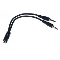 Cablu audio; JACK 3.5 T la 2 x JACK 3.5 M; 0.2m