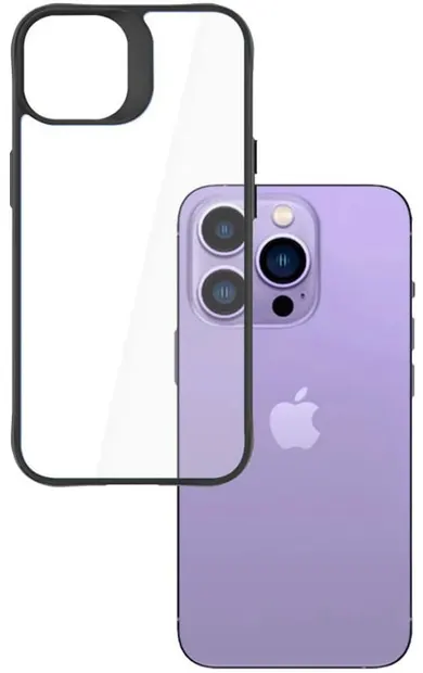 Husă 3mk - Satin Armor Plus, iPhone 14 Pro, transparent /negru