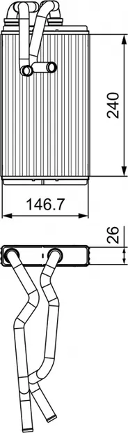 Schimbator caldura incalzire habitaclu potrivit CITROEN C4 AIRCROSS, C-CROSSER, C-CROSSER ENTERPRISE; MITSUBISHI ASX, LANCER VIII, OUTLANDER II; PEUGEOT 4007, 4008 1.5-3.0 11.06