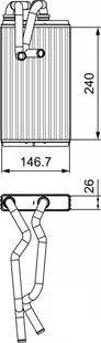 Schimbator caldura incalzire habitaclu potrivit CITROEN C4 AIRCROSS, C-CROSSER, C-CROSSER ENTERPRISE; MITSUBISHI ASX, LANCER VIII, OUTLANDER II; PEUGEOT 4007, 4008 1.5-3.0 11.06-