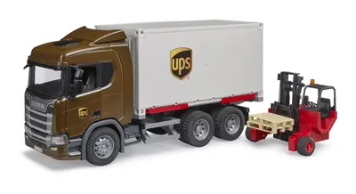 Camion UPS cu incarcator electric Bruder Scania Super 03582