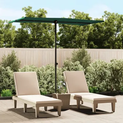 Gossi umbrela de soare de gradina, stalp aluminiu, verde, 180x110 cm