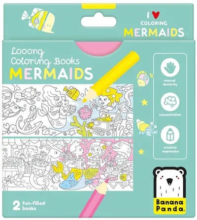 Cărți de colorat Banana Panda Looong Coloring Book - Sirene
