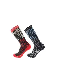 Set de Sosete Ski Socks Animal Print 2 perechi - Rosu