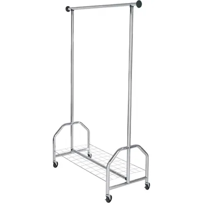 Suport pentru haine argintiu cu roți din metal Profi – Wenko