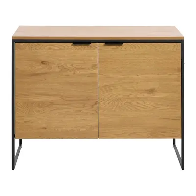 Comodă în culoare naturală cu aspect de lemn de stejar 104,5x80x45 cm Cesura – Unique Furniture