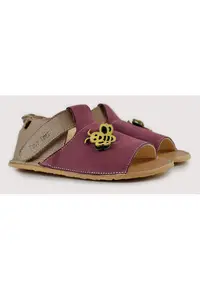 Sandale Barefoot din piele naturală - Bumble - Multicolor - Maro inchis | Rosu Mahon