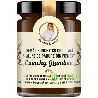 Crunchy Gianduia Crema Crunchy cu Ciocolata si Alune de Padure din Piemont Secretele Ramonei 350g