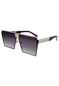 Ochelari de soare Rectangular Plat - Gri Argintiu lentila degrade - Gri