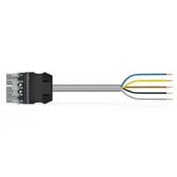 pre-assembled connecting cable; Eca; Plug/open-ended; 5-pole; Cod. B; 4m; 1,00 mm²; gray