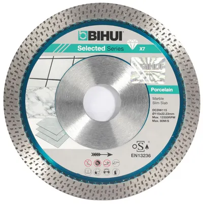Disc Diamantat pt. Portelan dur, Placi ceramice 115x22.2 (mm) Super Premium - BIHUI-DCDW115