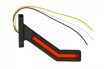Lumina clarificare stanga, portocaliu rosu alb, LED, suprafata, lungime cablu 400mm, cu brat lung, 12 24V (indicator dinamic; cu functie de semnalizator spate)