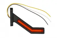 Lumina clarificare stanga, portocaliu rosu alb, LED, suprafata, lungime cablu 400mm, cu brat lung, 12 24V (indicator dinamic; cu functie de semnalizator spate)