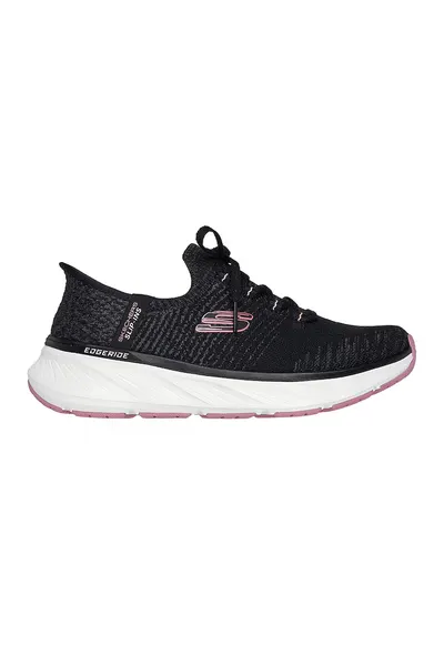 Pantofi sport din material textil slip-on Impressio - Negru/Roz