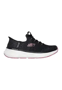 Pantofi sport din material textil slip-on Impressio - Negru/Roz