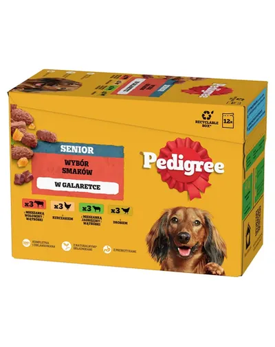 Hrana umeda PEDIGREE Senior 12x100 g 4 sortimente in jeleu