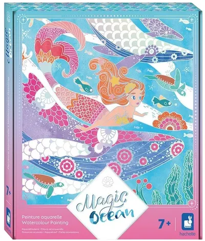 Trusă creativă Janod - Magic Ocean, desene în acuarelă