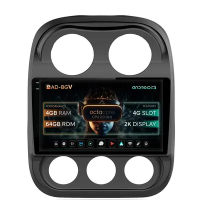 Navigatie Jeep Compass (2009-2016), Android, V-Octacore 4GB RAM + 64GB ROM, 10.36 Inch Inch - AD-BGV10004+AD-BGRKIT284