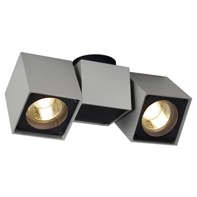 Corp iluminat TAVAN, ALTRA DICE GU10 perete Luminita, Plafon GRI Deschis, cu Doua capete, QPAR51, GRI-argintiu / negru, max. 100 W