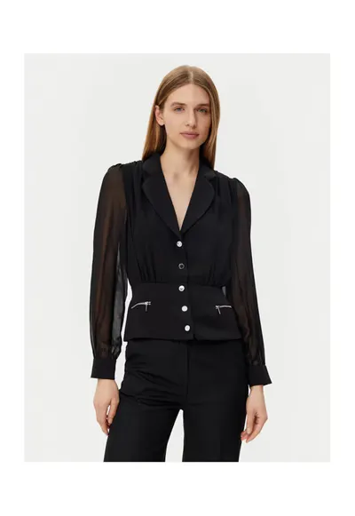 Camasa dama - 305252906 - Poliester - Negru - Negru