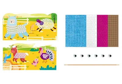 Set creativ - Mozaic - Prima mea carte de povesti - Animale de ferma
