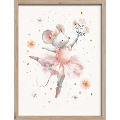 Tablou pentru copii 30x40 cm Mouse Ballerina – Styler