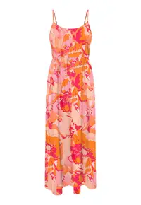 Rochie de vara dama 15347730 - Viscoza - Portocaliu - Portocaliu
