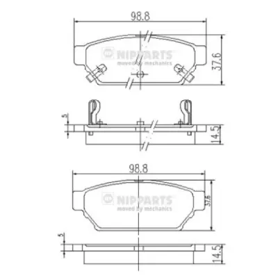 Set placute frana, frana disc NIPPARTS J3615004