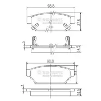 Set placute frana, frana disc NIPPARTS J3615004