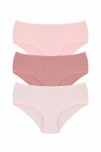 Set 3 perechi de chiloti din bumbac, pentru dama, 54100, Roz