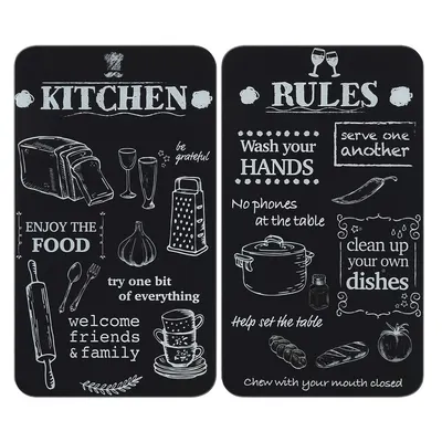 Protecții de aragaz 2 buc. din sticlă temperată 52x30 cm Kitchen Rules – Maximex