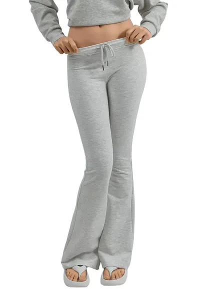 Pantaloni dama - gri deschis - textil - Gri deschis