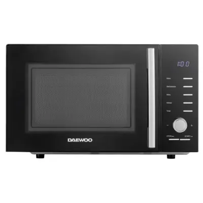 Cuptor cu microunde Daewoo KOR-25RBK, control digital, 25 litri, putere 850 W, 5 niveluri de putere, 8 retete presetate, display led alb, farfurie interioara de 28,5 cm (Negru)