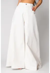 Blugi foarte largi din denim Off White 15784 - Alb