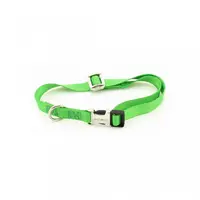 Zgarda nylon Petit Amis, verde, ajustabila, extrem de rezistenta, 38-63 cm x 2.5 cm