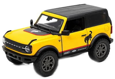 Mașinuță metalică Kinsmart Livery Edition - 2022 Ford Bronco, 1:34, galben