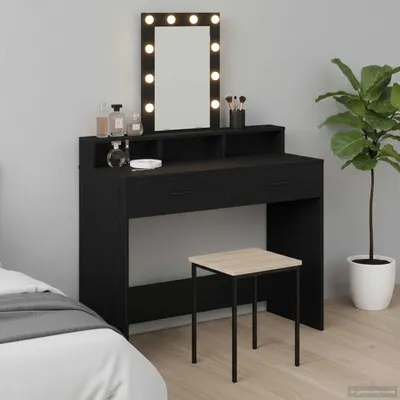 vidaXL Masă de Machiaj Negru 100 x 41 x 140 cm Lemn prelucrat