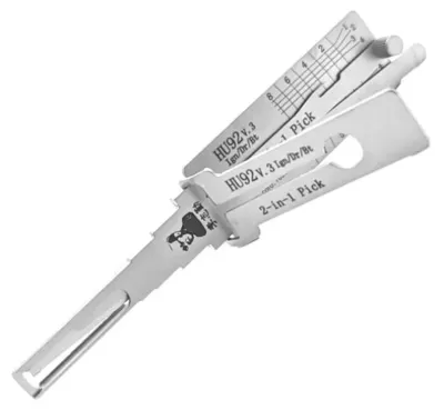 Decodor unealta auto Lishi Original HU92 2 in 1 cu ridicator dublu, pentru contact, usi si portbagaj, compatibil cu BMW, MINI, Land Rover, Range Rover