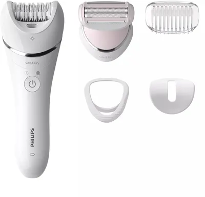 Epilator Philips - BRE710/00, 2 trepte, 5 atasamente, alb