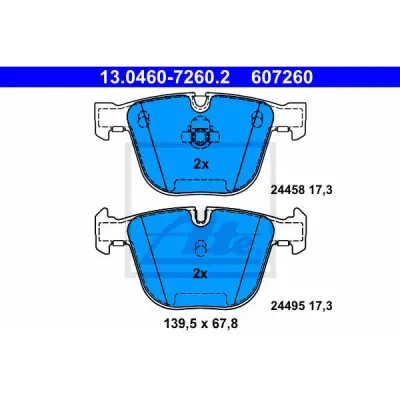 Set placute frana, frana disc ATE 13.0460-7260.2