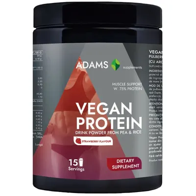 Proteina Vegana cu Aroma de Capsuni 454g